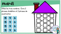 French Digital Math Problem of the Day for Google Classroom™ Grade 2 (October)