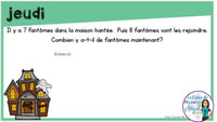 French Digital Math Problem of the Day for Google Classroom™ Grade 2 (October)