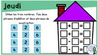 French Digital Math Problem of the Day for Google Classroom™ Grade 1 (October)