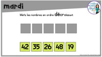 French Digital Math Problem of the Day for Google Classroom™ Grade 1 (November)