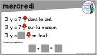 French Digital Math Problem of the Day for Google Classroom™ Grade 1 (November)