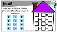 French Digital Math Problem of the Day for Google Classroom™ Grade 1 (November)