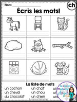 French Phonics Printables: Mes premiers sons (son composé ch)