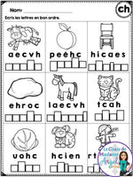 French Phonics Printables: Mes premiers sons (son composé ch)