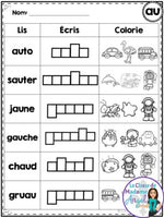 French Phonics Printables: Mes premiers sons (son composé au)