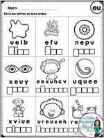 French Phonics Printables: Mes premiers sons (son composé eu)