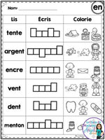 French Phonics Printables: Mes premiers sons (son composé en)