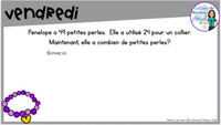 French Digital Math Problem of the Day for Google Classroom™ Grade 3 (November)