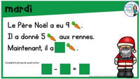 French Digital Math Problem of the Day for Google Classroom™ Grade 1 (December)