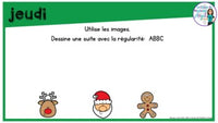 French Digital Math Problem of the Day for Google Classroom™ Grade 1 (December)