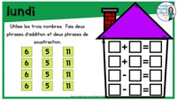 French Digital Math Problem of the Day for Google Classroom™ Grade 1 (December)