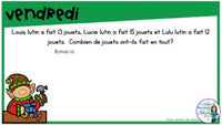 French Digital Math Problem of the Day for Google Classroom™ Grade 3 (December)