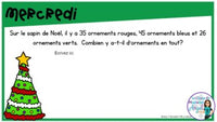 French Digital Math Problem of the Day for Google Classroom™ Grade 4 (December)