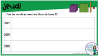 French Digital Math Problem of the Day for Google Classroom™ Grade 4 (December)