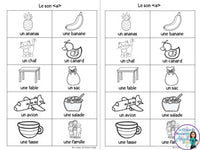 French Phonics Activities: Mon cahier des sons partie 2 {la voyelle a}