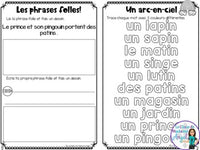 French Phonics Activities: Mon cahier des sons partie 2 {son composé in}