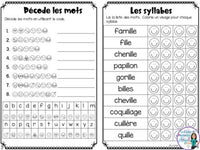 French Phonics Activities: Mon cahier des sons partie 2 {son composé ill(e)}