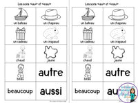 French Phonics Activities: Mon cahier des sons partie 2 {sons composés au/eau}