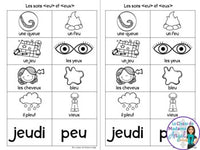 French Phonics Activities: Mon cahier des sons partie 2 {sons composés eu/eux}