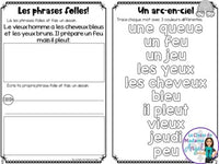 French Phonics Activities: Mon cahier des sons partie 2 {sons composés eu/eux}