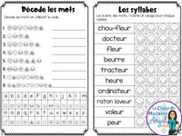 French Phonics Activities: Mon cahier des sons partie 2 {son composé eur}