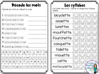 French Phonics Activities: Mon cahier des sons partie 2 {son composé ette}