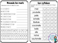 French Phonics Activities: Mon cahier des sons partie 2 {sons composés el/elle}