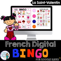 La Saint-Valentin:  French Valetine's Day Digital Bingo Game for Google Slides™