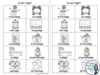 French Phonics Activities: Mon cahier des sons partie 2 {son composé age}