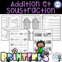 Addition et soustraction à 10: French Addition and Subtraction to 10 (printemps)