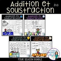 Addition et soustraction à 10: French Addition and Subtraction to 10 BUNDLE