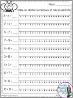 Addition et soustraction à 20: French Addition and Subtraction to 20 (printemps)