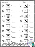 Addition et soustraction à 20: French Addition and Subtraction to 20 (l'été)