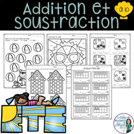 Addition et soustraction à 10: French Addition and Subtraction to 10 (l'été)