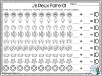 Addition et soustraction à 10: French Addition and Subtraction to 10 (l'été)