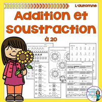 Addition et soustraction à 20: French Addition and Subtraction to 20 (l'automne)