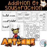 Addition et soustraction à 10: French Addition and Subtraction to 10 (l'automne)