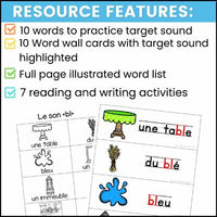 French Phonics Activities: Mon cahier des sons {le son BL}