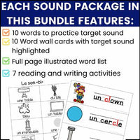 French Phonics Activities Bundle #9:  Mon cahier des sons