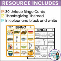 Action de Grâce:  French Thanksgiving Bingo Game