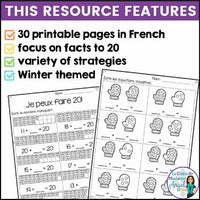 Addition et soustraction à 20: French Addition and Subtraction to 20 (l'hiver)