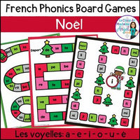 Noël | French Christmas Phonics Board Games | French Vowel Sounds