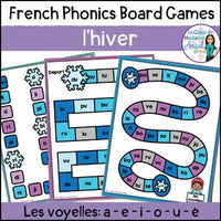 L'hiver | French Winter Phonics Board Games | French Vowel Sounds