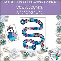 L'hiver | French Winter Phonics Board Games | French Vowel Sounds