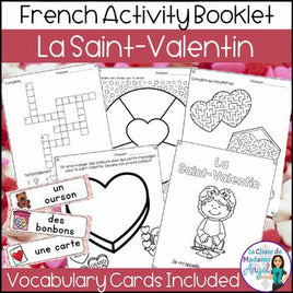 La Saint-Valentin | French Valentine's Day Activity Booklet and Word Wall Cards